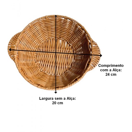 Cesto 24cm Rattan Sintético Com Alça Claro Mimo Style